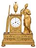 Historical Louisiana Empire Bronze Mantel Clock
