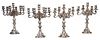 Set of Four Continental Silver Candelabra