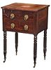 Federal Figured Mahogany Two Drawer Side Table