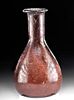 Roman Glass Flask w/ Aubergine Hues