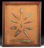 Framed Lot of 11 Luristan Bronze Weapons