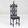 Christopher Dresser Grey Painted Cast Iron Tall Back Chair