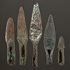 A Collection of Old Copper Culture Socketed Spear Points, Longest 5-1/8 in.
