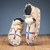 Cheyenne Beaded Hide Moccasins, with Recycled Parfleche Sole