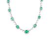 Emerald And Diamond Necklace Set In 18 White Gold