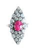 Vintage Ruby Ring with 22 Diamonds, Size 6