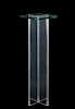 Modern Cruciform Lucite & Glass Pedestal, 42" Tall