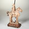Chinese Tang style horse & rider lamp