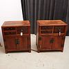 Pair antique Chinese hardwood side cabinets