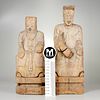 (2) large Chinese carved wood officials