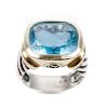 Yurman 14k, Sterling & Blue Topaz Noblesse Ring