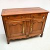 Antique French Provincial carved fruitwood buffet
