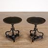 Pair Regency style black lacquered side tables