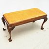 Chippendale style upholstered bench