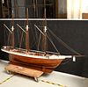 Very large wooden model, 3-masted sailing ship