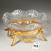 French style gilt metal & glass centerpiece bowl