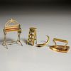 Group 18th & 19th c. miniature brass house objects