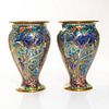 Pair Of Wedgwood Fairyland Lustre Vases, Woodland Elves Z5462