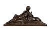 FREDERIC FOCHT ART DECO BRONZE, LADY WITH DOGS