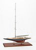 CONTEMPORARY POLYCHROMED WOODEN SAILBOAT MODEL