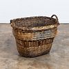 LARGE FRENCH WOVEN TWO-HANDLE BASKET