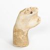 ANTIQUE WHITE MARBLE FRAGMENT OF A RIGHT HAND