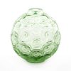 LALIQUE ANEMONES BUD VASE, FROSTED GREEN GLASS