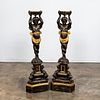 PAIR, 20TH C. BAROQUE STYLE FIGURAL TORCHIERES