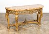 SIGNED FRENCH GILTWOOD MARBLE TOP CONSOLE TABLE