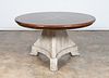 EMPIRE STYLE DINING TABLE, INLAID CIRCULAR TOP