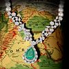 6.50-Carat Fine Colombian Emerald Cultured Pearl and Diamond Necklace