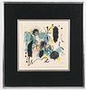 Joan Miro, Lithograph, "Inkblot", Signed
