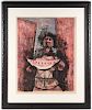 Signed Rufino Tamayo Lithograph "Watermelon Eater"