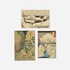 Japanese, Ukiyo-e color woodblock prints, collection of three