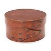 A 19TH C. BENTWOOD PANTRY BOX WITH IRON STAPLE BANDS