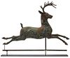 AN UNUSUAL RUNNING STAG 19TH C. COPPER WEATHER VANE