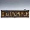 A 19TH CENTURY GILT LETTER SIGN FOR DR. H. W. PIPER