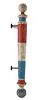 A RED, WHITE AND BLUE 19TH C. WALL MOUNT BARBER POLE