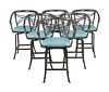 A Set of Six Patinated Metal Bar Stools
Height 50 inches.