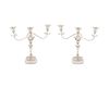 A Pair of Regency Style Silverplate Three-Light Candelabra
Height 18 1/2 x width 18 x depth 4 3/4 inches.