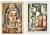 2 Georges Rouault Aquatints, Two Clowns & Old King