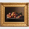 Attributed to Severin Roesen (1805-1882): Peaches on a Plate