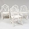 Four Moroccan White Painted Root Form Chairs, Rohuna