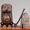 Group of Three African Carved Wood Artifacts