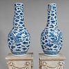 Pair of Chinese Blue and White Porcelain Vases 