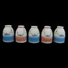 Five (5) Vintage Hand Painted Art Glass Shades