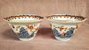 Two matched Japanese Kakiemono octagonal cups