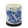 Blue and White Porcelain Chrysanthemum Brush Pot