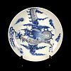 An Underglaze-Blue and Copper-Red Dragon Plate