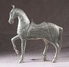 A Large Engraved and Repoussed Silver Horse, 19/20th C.